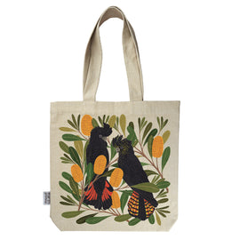 Cockatoo and Banksia Tote Bag