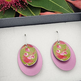 Gum Blossom Double Oval Earrings