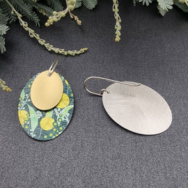 Wattle Double Oval Earrings