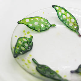 Floating Leaves Glass Plate