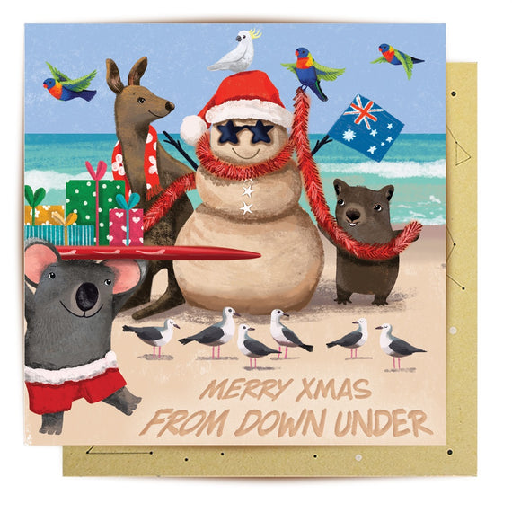 Aussie Sandman Christmas Card