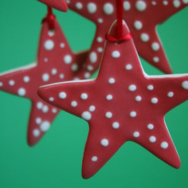 Spotty Red Star Ornament