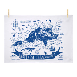 Tea Towel - Rottnest Island, Blue NR